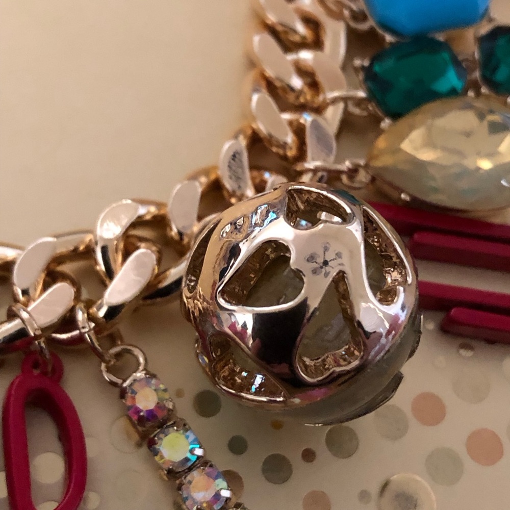 Authentic Betsey Johnson Necklace - School Charms Statement Gold Tone, NWT - Picture 8 of 16